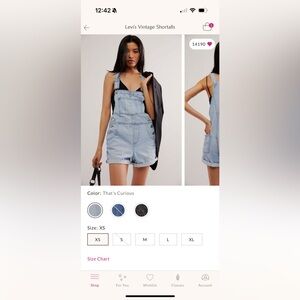 Levi’s vintage white overalls